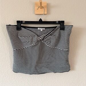 Reformation Black and White Striped Top XL